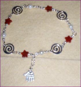 Carnelian and silver spiral bracelet